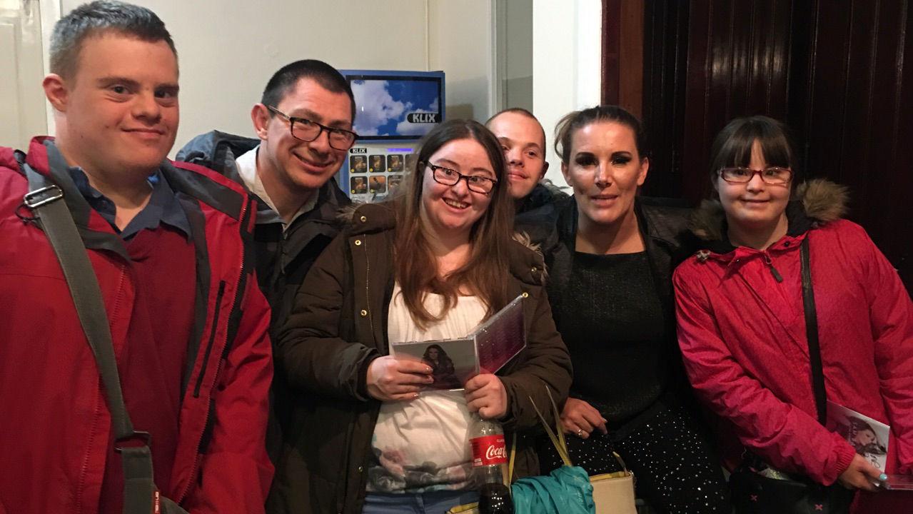 Paul, Nick, Hilly, Sam and Megan with Sam Bailey.