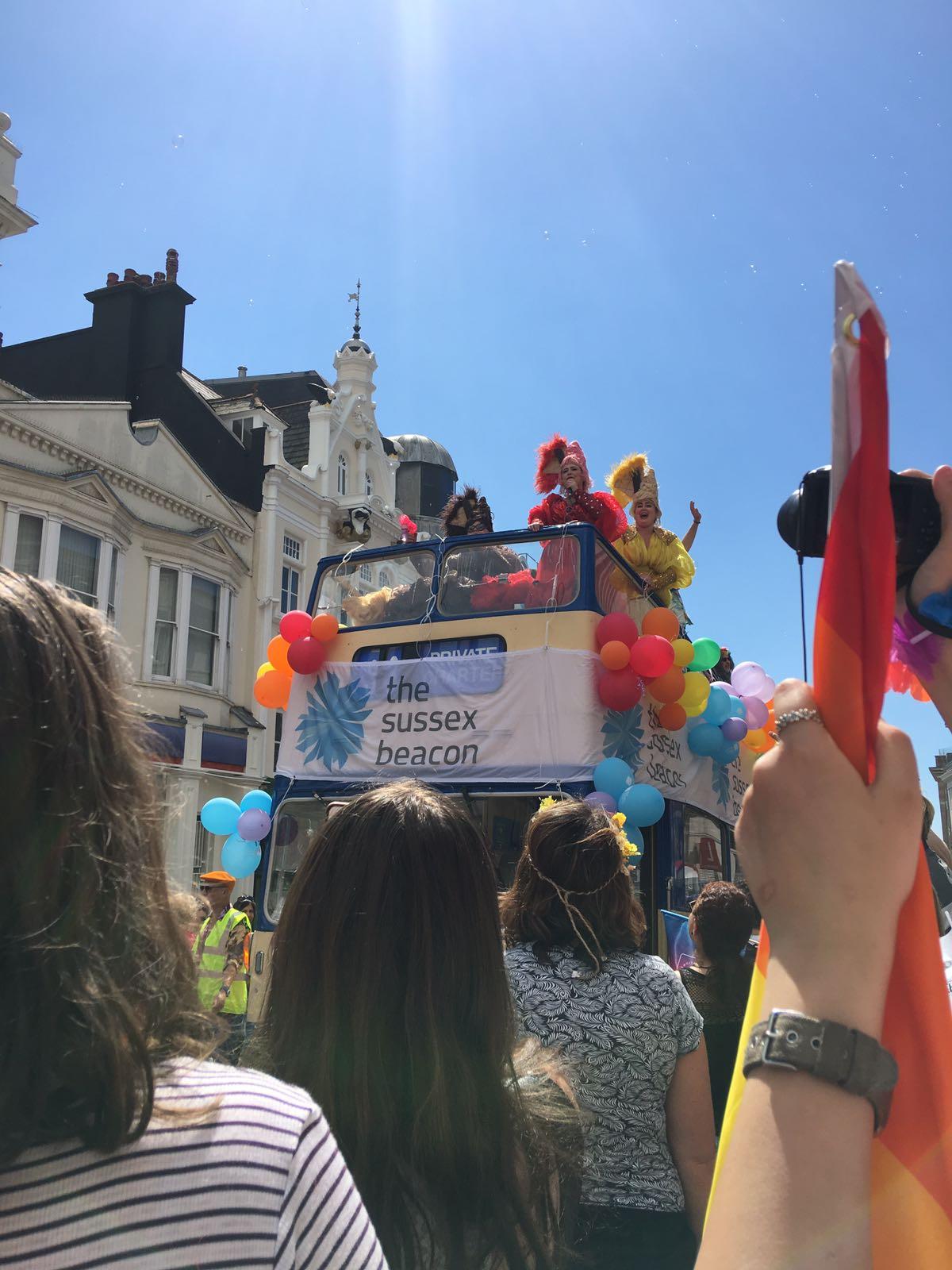Bus at Brighton Pride.